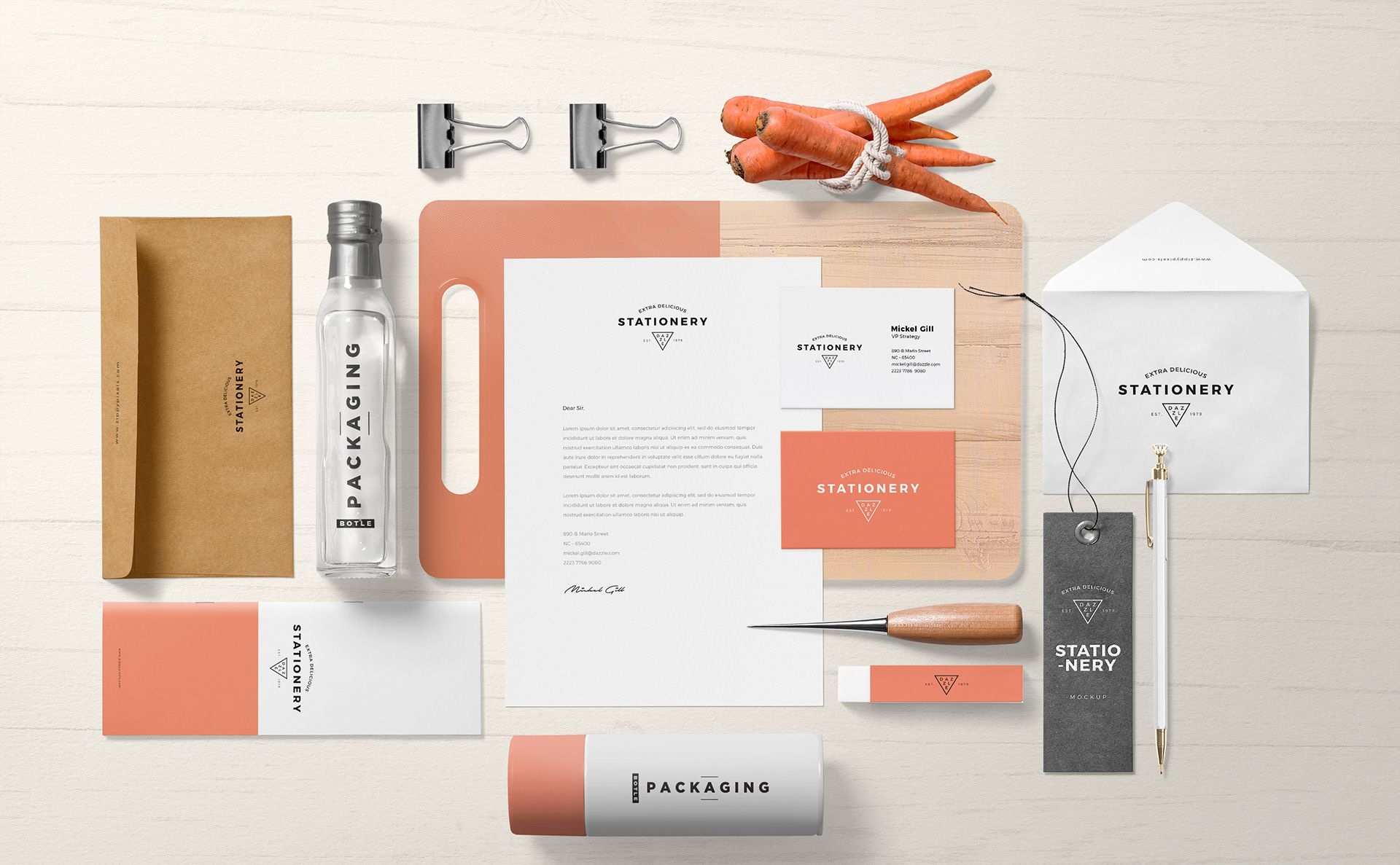 Stationery and brand-identity mockup designed by The Digital Agency Dubai